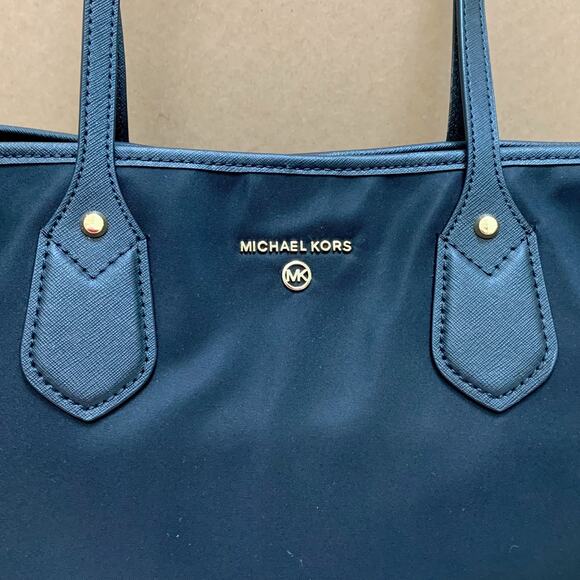 MICHAEL KORS Large Black Gabardine Nylon EVA Shopper Tote Saffiano Leather Trim - Picture 3 of 16